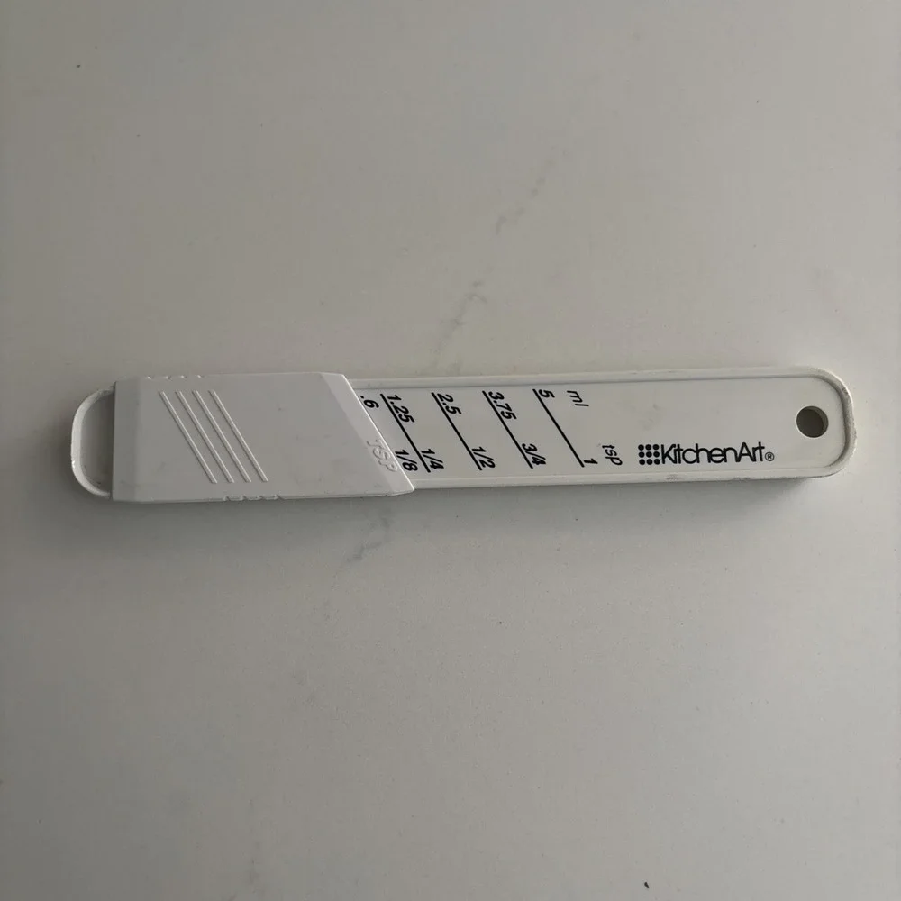 KitchenArt Adjust A Measure Teaspoon White Adjustable Measuring Spoon USA